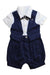 A Navy Short Sleeve Rompers from Nicholas & Bears in size 6-12M for boy. (Front View)