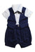 A Navy Short Sleeve Rompers from Nicholas & Bears in size 6-12M for boy. (Front View)