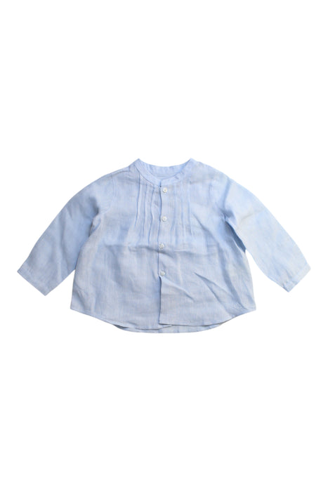 A Blue Long Sleeve Shirts from Nanos in size 6-12M for boy. (Front View)