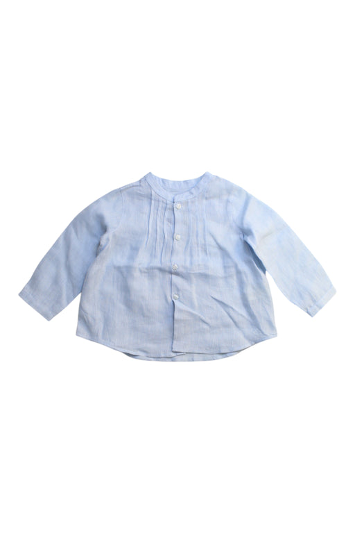 A Blue Long Sleeve Shirts from Nanos in size 6-12M for boy. (Front View)