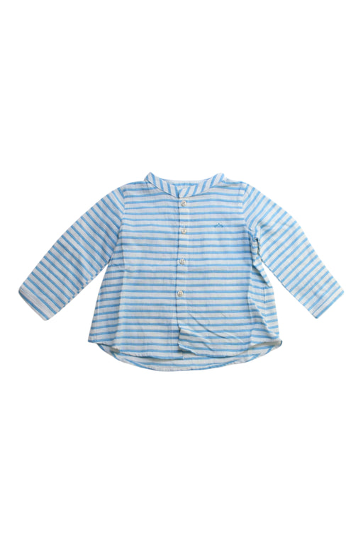 A Blue Long Sleeve Shirts from Nanos in size 6-12M for boy. (Front View)