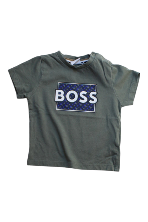 A Green Short Sleeve T Shirts from Boss in size 6-12M for boy. (Front View)