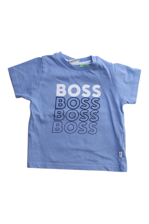 A Blue Short Sleeve T Shirts from Boss in size 6-12M for boy. (Front View)