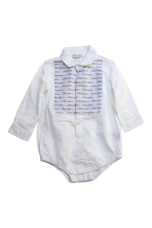 A White Long Sleeve Bodysuits from Dolce & Gabbana in size 6-12M for boy. (Front View)