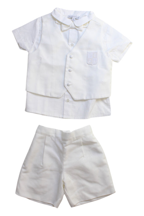 A White Shorts Sets from Beatrice & George in size 12-18M for boy. (Front View)