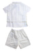 A White Shorts Sets from Beatrice & George in size 12-18M for boy. (Back View)