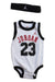 A White Sleeveless Bodysuits from Air Jordan in size 3-6M for boy. (Front View)
