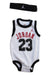 A White Sleeveless Bodysuits from Air Jordan in size 3-6M for boy. (Front View)
