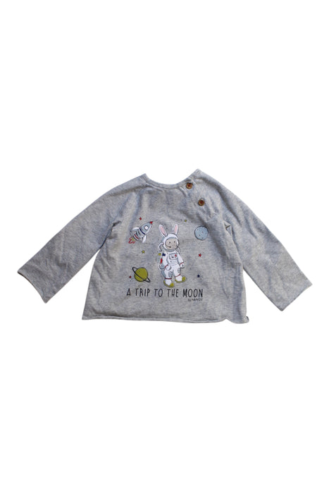 A Grey Long Sleeve Tops from Nanos in size 6-12M for boy. (Front View)