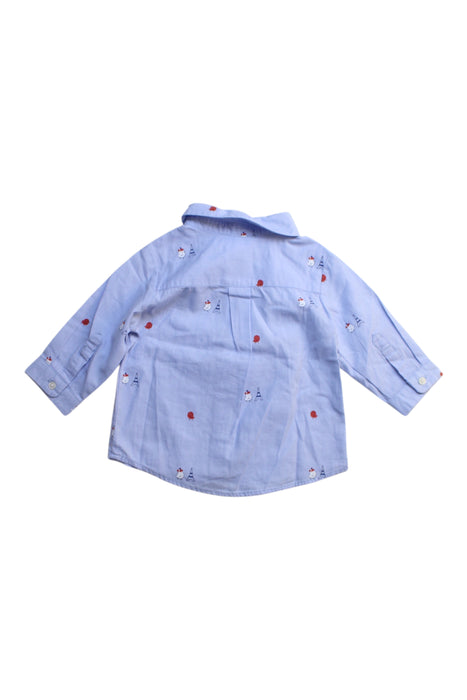 A Blue Long Sleeve Shirts from Jacadi in size 3-6M for boy. (Back View)