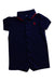 A Navy Short Sleeve Rompers from Ralph Lauren in size 6-12M for boy. (Front View)