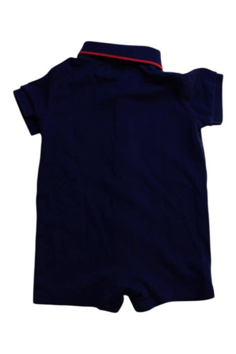 A Navy Short Sleeve Rompers from Ralph Lauren in size 6-12M for boy. (Back View)