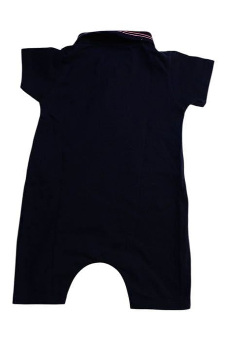 A Navy Short Sleeve Rompers from Moncler in size 6-12M for boy. (Back View)