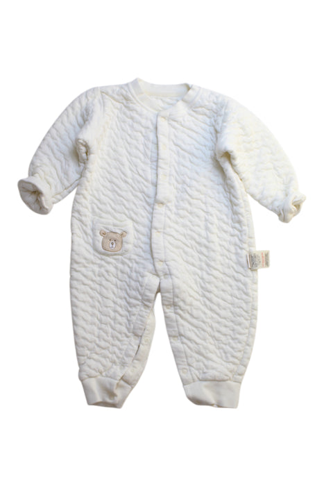 A White Onesies from Natures Purest in size 6-12M for neutral. (Front View)