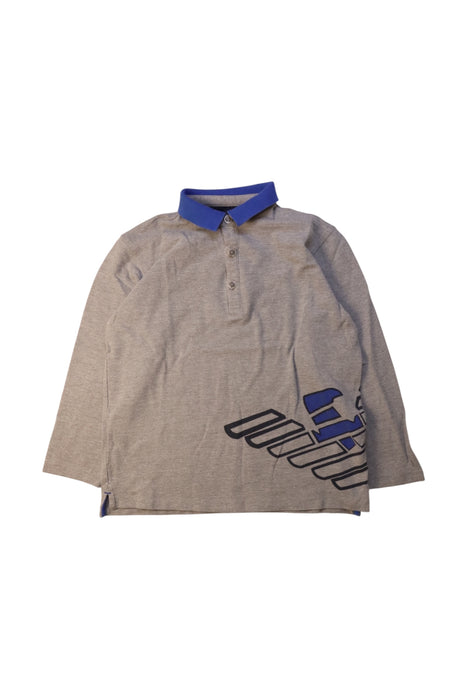 A Grey Long Sleeve Polos from Armani in size 7Y for boy. (Front View)