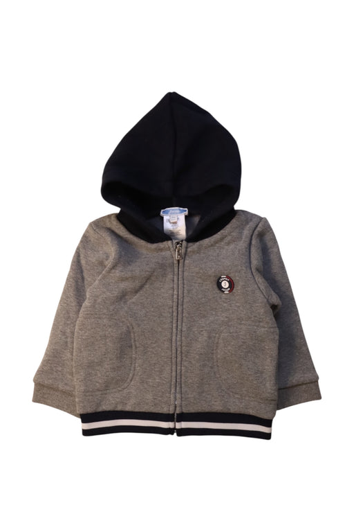 A Grey Hooded Sweatshirts from Jacadi in size 12-18M for boy. (Front View)