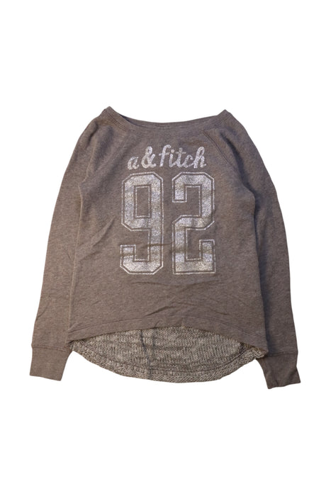 A Grey Long Sleeve Tops from Abercrombie & Fitch in size 11Y for girl. (Front View)
