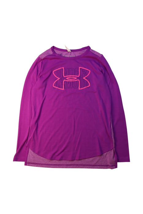 A Purple Long Sleeve Tops from Under Armour in size 10Y for girl. (Front View)