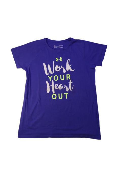 A Purple Short Sleeve T Shirts from Under Armour in size 14Y for girl. (Front View)