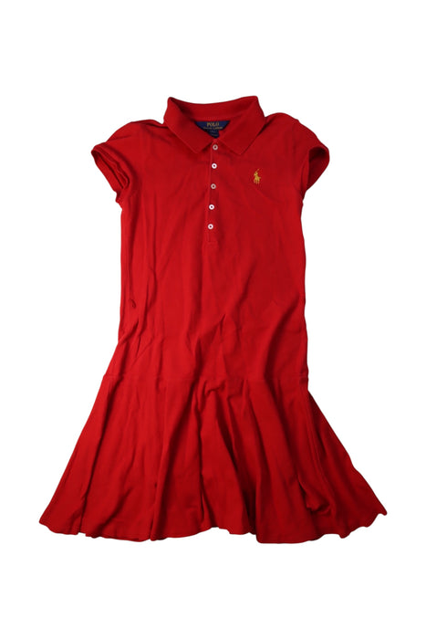 A Red Short Sleeve Dresses from Polo Ralph Lauren in size 12Y for girl. (Front View)