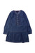 A Navy Long Sleeve Dresses from Tommy Hilfiger in size 7Y for girl. (Front View)