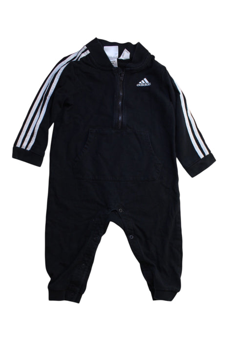 A Black Long Sleeve Rompers from Adidas in size 12-18M for boy. (Front View)