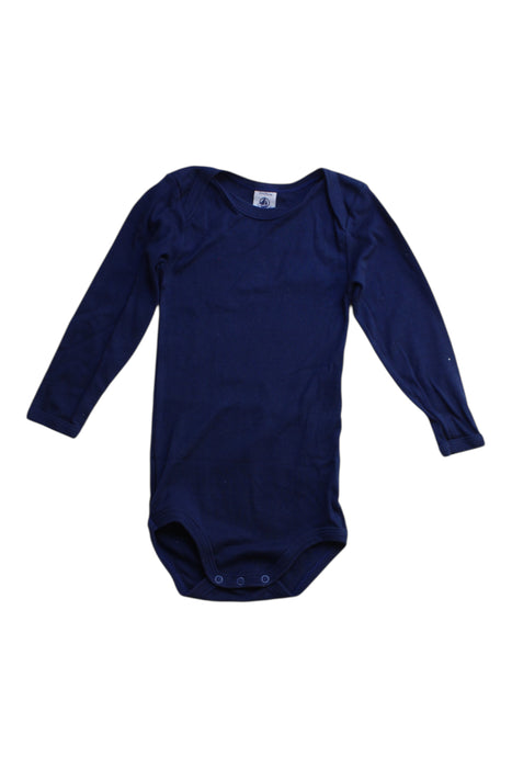 A Navy Long Sleeve Bodysuits from Petit Bateau in size 18-24M for boy. (Front View)
