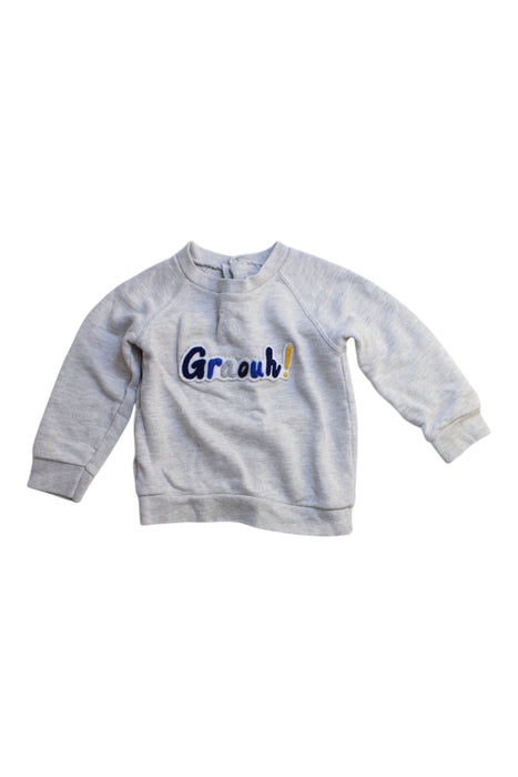 A Grey Crewneck Sweatshirts from Petit Bateau in size 12-18M for boy. (Front View)