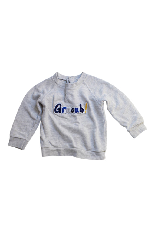 A Grey Crewneck Sweatshirts from Petit Bateau in size 12-18M for boy. (Front View)