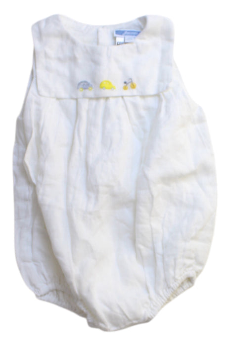 A White Sleeveless Rompers from Jacadi in size 6-12M for girl. (Front View)