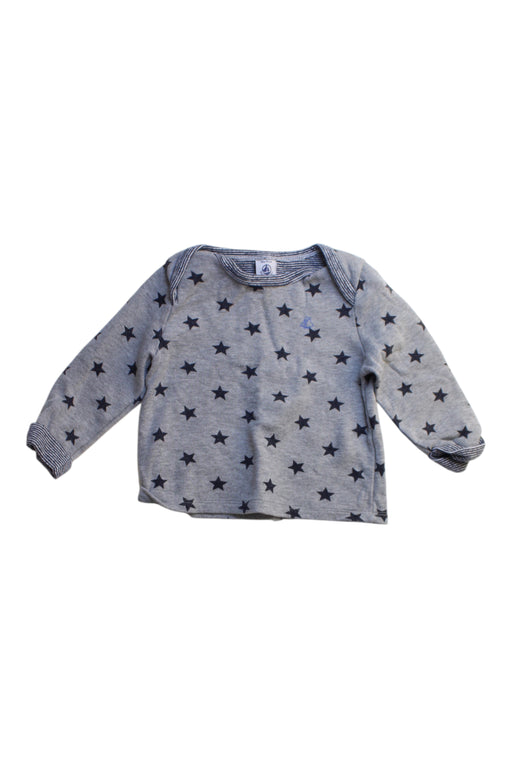 A Grey Long Sleeve Tops from Petit Bateau in size 12-18M for boy. (Front View)