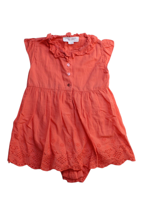 A Orange Sleeveless Rompers from Chateau de Sable in size 6-12M for girl. (Front View)