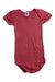 A Red Short Sleeve Bodysuits from Petit Bateau in size 6-12M for girl. (Front View)