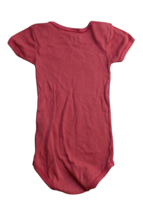 A Red Short Sleeve Bodysuits from Petit Bateau in size 6-12M for girl. (Back View)