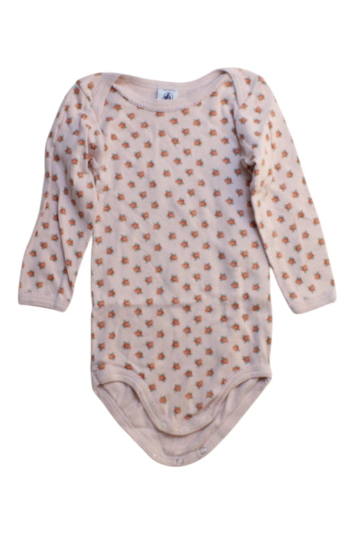 A Beige Long Sleeve Bodysuits from Petit Bateau in size 12-18M for girl. (Front View)