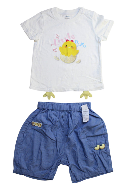 A White Shorts Sets from Balabala in size 12-18M for girl. (Front View)
