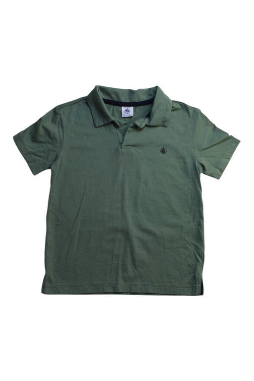 A Green Short Sleeve Polos from Petit Bateau in size 8Y for boy. (Front View)