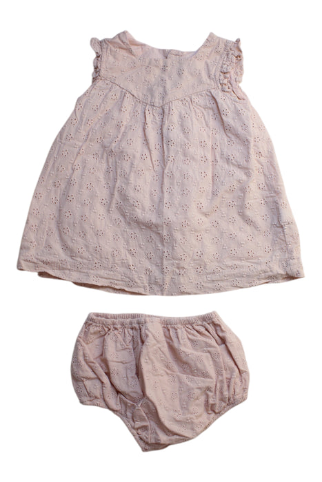 A Pink Dress Sets from Petit Bateau in size 12-18M for girl. (Front View)