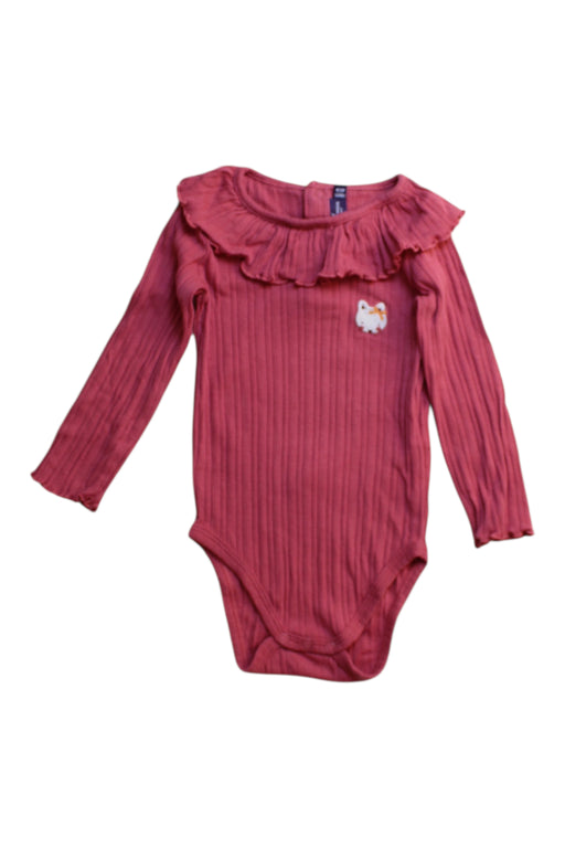A Red Long Sleeve Bodysuits from Sergent Major in size 12-18M for girl. (Front View)