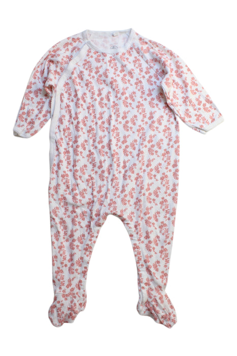 A White Onesies from Petit Bateau in size 6-12M for girl. (Front View)
