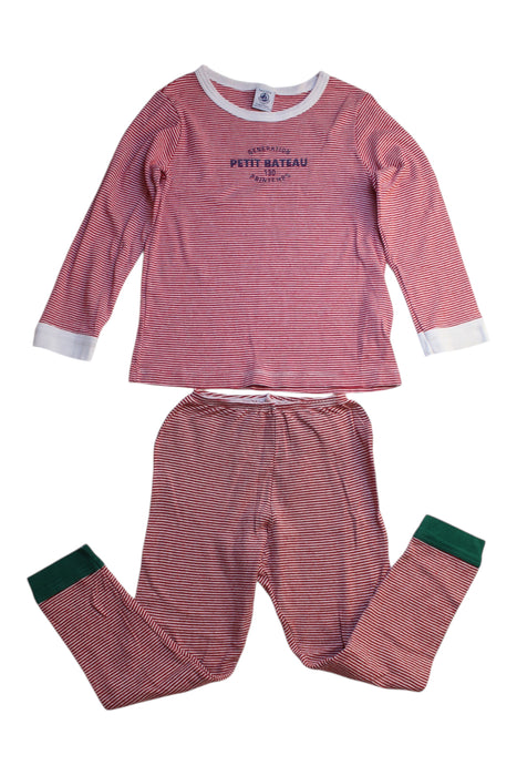 A Red Pyjama Sets from Petit Bateau in size 5T for boy. (Front View)