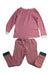 A Red Pyjama Sets from Petit Bateau in size 5T for boy. (Back View)
