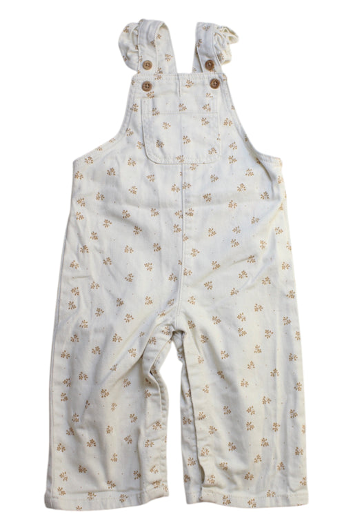 A White Long Overalls from Vertbaudet in size 12-18M for girl. (Front View)