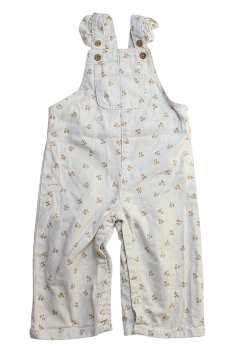 A White Long Overalls from Vertbaudet in size 12-18M for girl. (Front View)