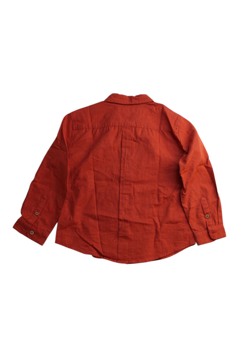 A Red Long Sleeve Shirts from Chateau de Sable in size 4T for boy. (Back View)