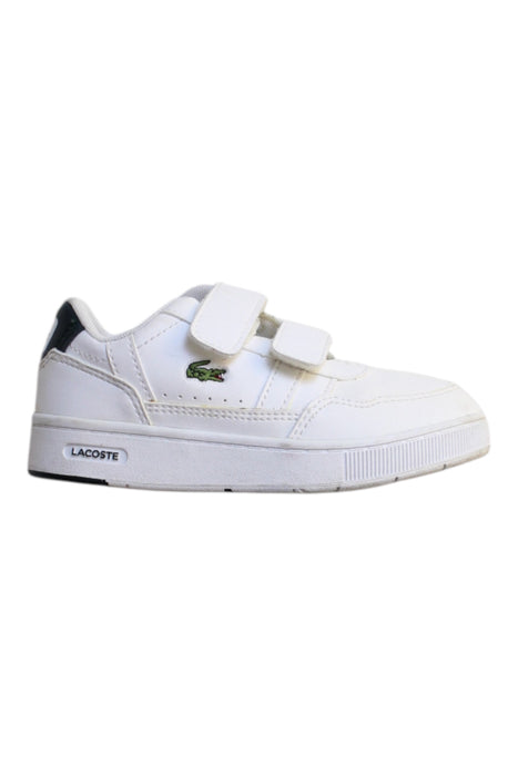 A White Sneakers from Lacoste in size 3T for boy. (Front View)