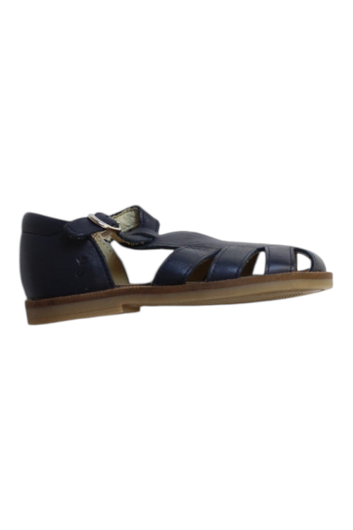 A Navy Sandals from Jacadi in size 3T for girl. (Front View)