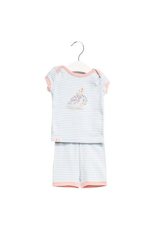 A Blue Pyjama Sets from Ralph Lauren in size 6-12M for girl. (Front View)
