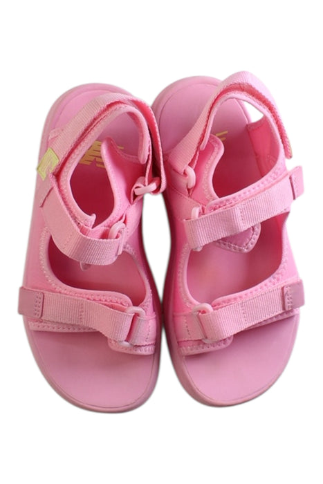 A Pink Sandals from New Balance in size 6T for girl. (Back View)