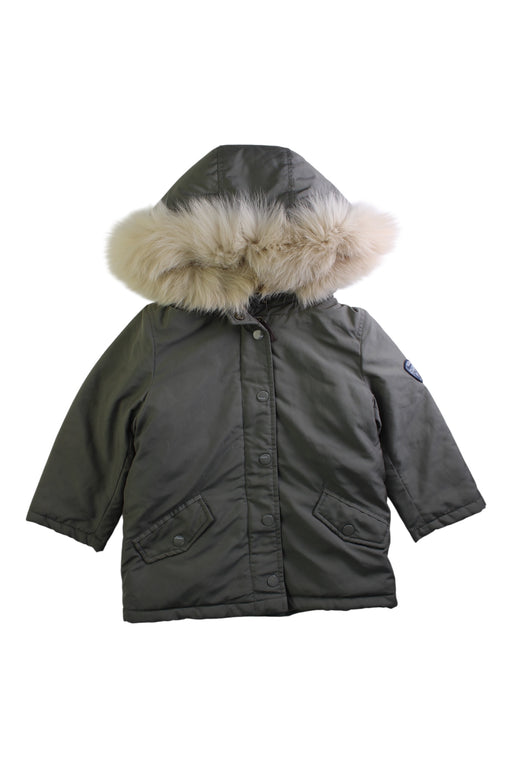 A Green Coats from Bonpoint in size 2T for boy. (Front View)